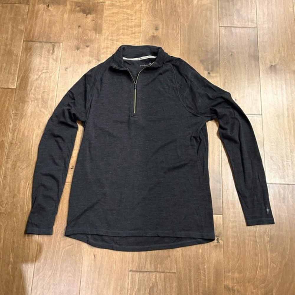 Smartwool Men's charcoal Quarter-Zip Long Sleeve Pullover XL